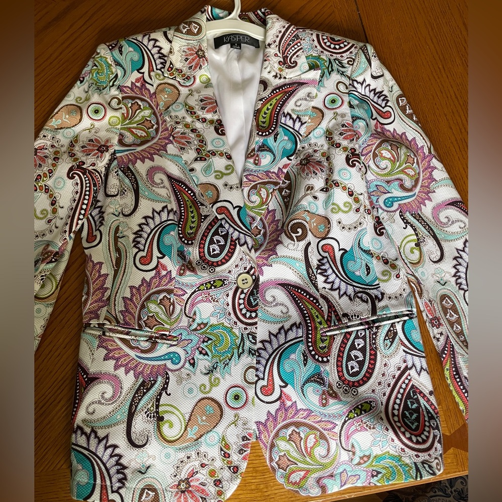 Kasper Multicolor Paisley Blazer